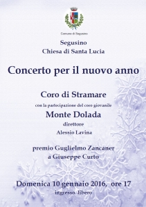 Locandina concerto a segusino 10 gennaio 2016