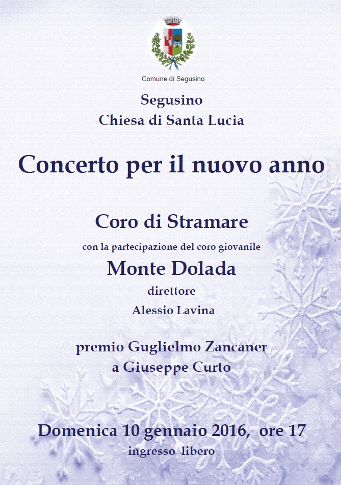 Locandina concerto a segusino 10 gennaio 2016
